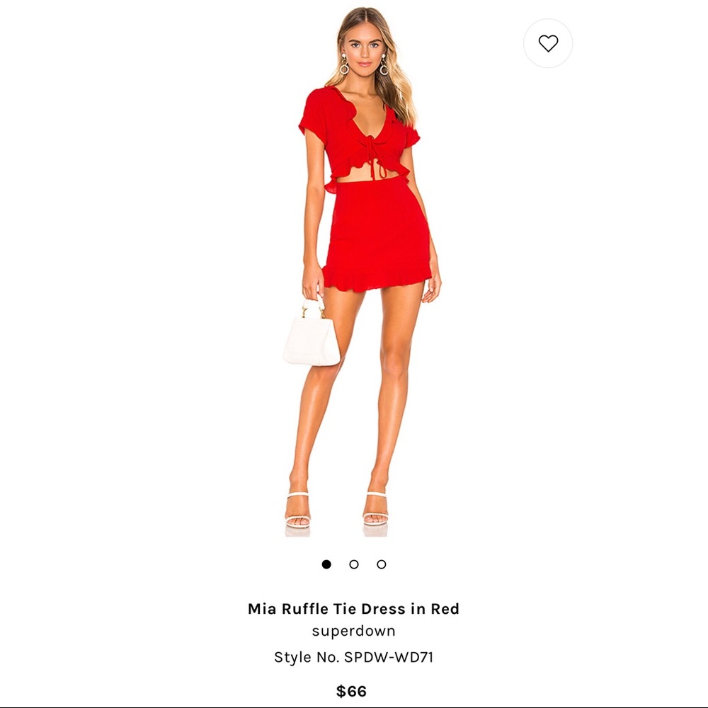 Revolve Red Mia Ruffle Tie Dress, reposh